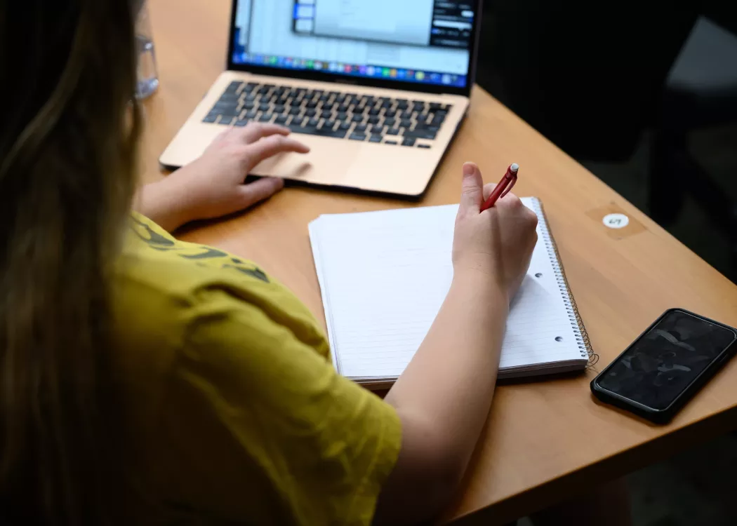 Students listening to a lecture in a nursing class