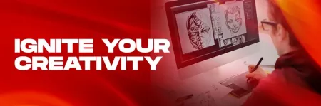 Ignite your Creativity. A person creating artwork on computer screen