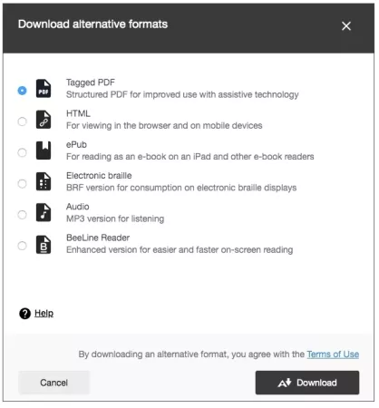 Download alternative formats