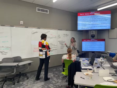 Participants discussing projects in the DATA Summer Institute, 2025.